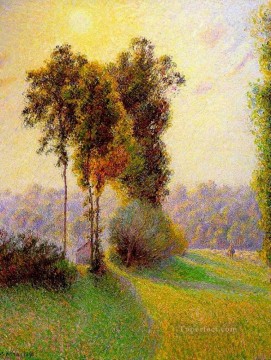  1891 Pintura al %c3%b3leo - Atardecer en enviado charlez eragny 1891 Camille Pissarro paisaje